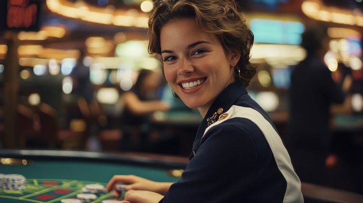 Antarmuka Lightning Baccarat di ultra777 dengan dealer live dan kartu di tengah layar